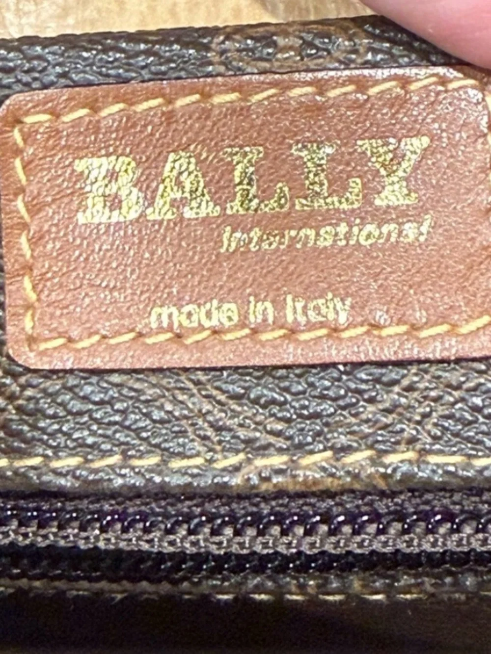 Bally Vintage Monogram‎ Boston Bag Brown Leather Trim Travel Satchel